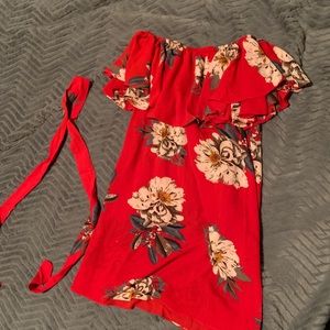 Adorable off shoulder mini dress